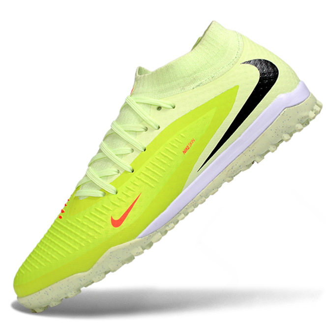 Phantom GX III Elite High-Top with Double-Layer Waterproof Fishwire Full Knit Grass Stud TF Soccer Shoes - Lime Green/Hyper Crimson/Black