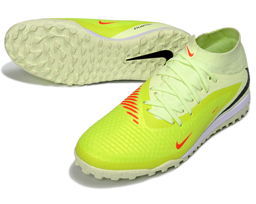 Phantom GX III Elite High-Top with Double-Layer Waterproof Fishwire Full Knit Grass Stud TF Soccer Shoes - Lime Green/Hyper Crimson/Black