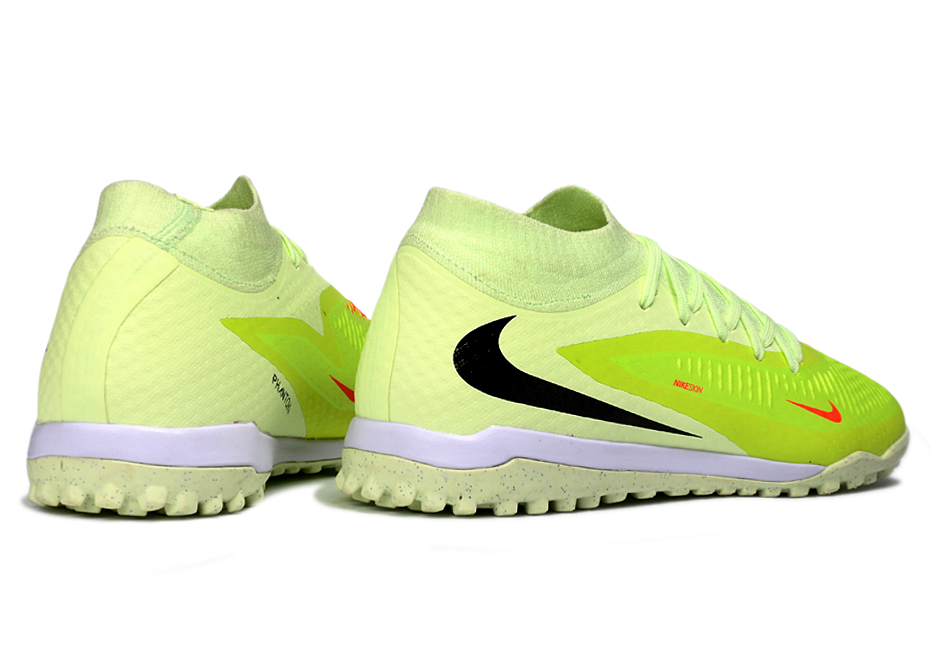 Phantom GX III Elite High-Top with Double-Layer Waterproof Fishwire Full Knit Grass Stud TF Soccer Shoes - Lime Green/Hyper Crimson/Black