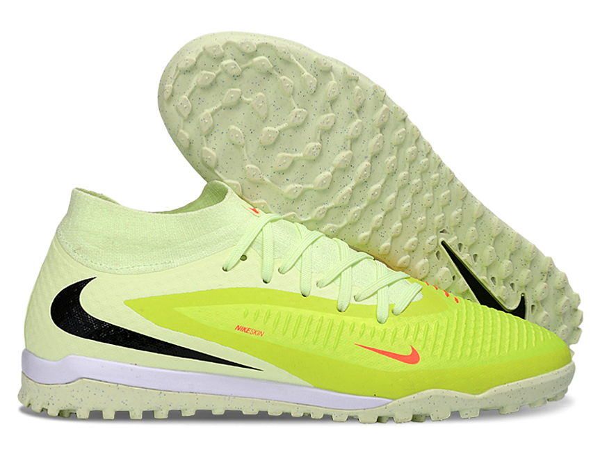 Phantom GX III Elite High-Top with Double-Layer Waterproof Fishwire Full Knit Grass Stud TF Soccer Shoes - Lime Green/Hyper Crimson/Black