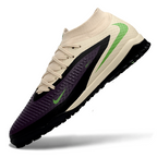 Phantom GX III Elite High-Top with Double-Layer Waterproof Fishwire Full Knit Grass Stud TF Soccer Shoes - Off White/Black/Green