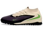 Phantom GX III Elite High-Top with Double-Layer Waterproof Fishwire Full Knit Grass Stud TF Soccer Shoes - Off White/Black/Green