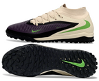 Phantom GX III Elite High-Top with Double-Layer Waterproof Fishwire Full Knit Grass Stud TF Soccer Shoes - Off White/Black/Green