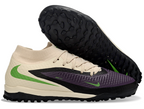 Phantom GX III Elite High-Top with Double-Layer Waterproof Fishwire Full Knit Grass Stud TF Soccer Shoes - Off White/Black/Green