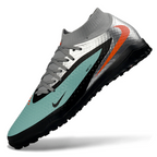 Phantom GX III Elite High-Top with Double-Layer Waterproof Fishwire Full Knit Grass Stud TF Soccer Shoes - Pistachio Frost/Hyper Orange/Black