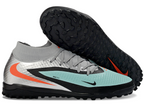 Phantom GX III Elite High-Top with Double-Layer Waterproof Fishwire Full Knit Grass Stud TF Soccer Shoes - Pistachio Frost/Hyper Orange/Black
