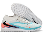 Phantom GX III Elite High-Top with Double-Layer Waterproof Fishwire Full Knit Grass Stud TF Soccer Shoes - White/Pistachio Frost/Hyper Orange