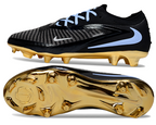 Phantom GX III Elite Low-Top with Double-Layer Waterproof Fish Silk Full Knit FG Soccer Shoes - Black/Gold/Light Blue