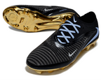Phantom GX III Elite Low-Top with Double-Layer Waterproof Fish Silk Full Knit FG Soccer Shoes - Black/Gold/Light Blue