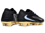 Phantom GX III Elite Low-Top with Double-Layer Waterproof Fish Silk Full Knit FG Soccer Shoes - Black/Gold/Light Blue