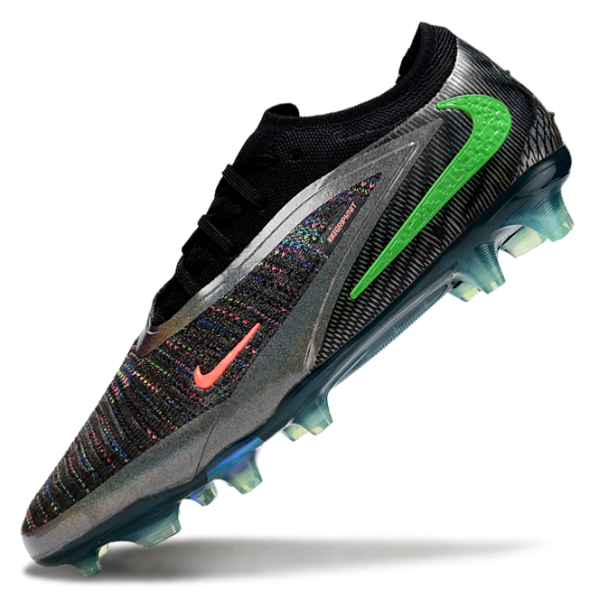 Phantom GX III Elite Low-Top with Double-Layer Waterproof Fish Silk Full Knit FG Soccer Shoes - Black/Grey/Green