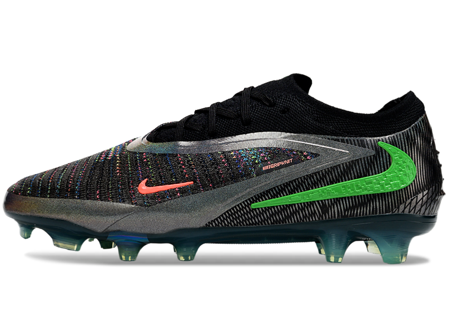 Phantom GX III Elite Low-Top with Double-Layer Waterproof Fish Silk Full Knit FG Soccer Shoes - Black/Grey/Green