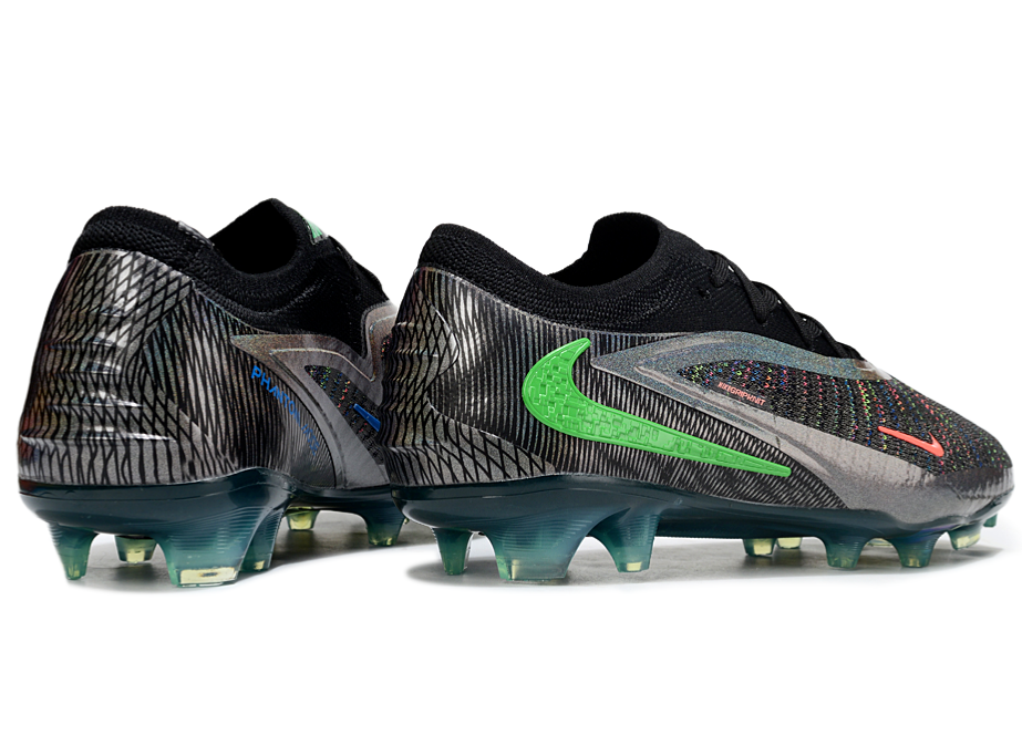Phantom GX III Elite Low-Top with Double-Layer Waterproof Fish Silk Full Knit FG Soccer Shoes - Black/Grey/Green
