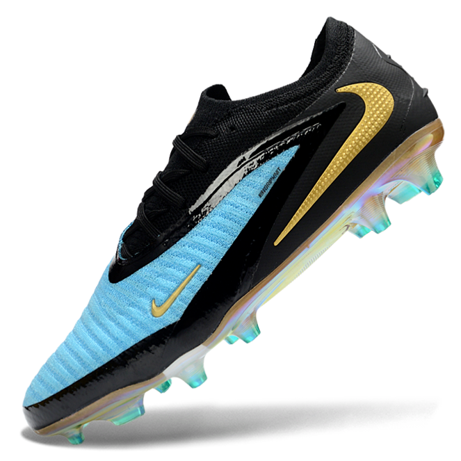Phantom GX III Elite Low-Top with Double-Layer Waterproof Fish Silk Full Knit FG Soccer Shoes - Blue/Black/Gold