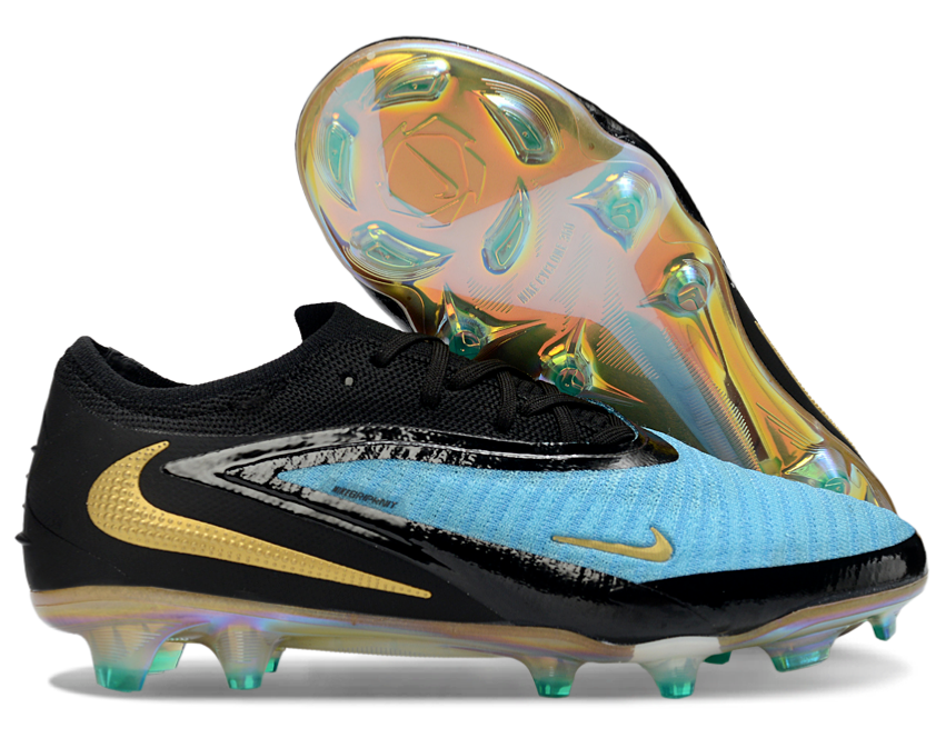 Phantom GX III Elite Low-Top with Double-Layer Waterproof Fish Silk Full Knit FG Soccer Shoes - Blue/Black/Gold
