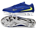 Phantom GX III Elite Low-Top with Double-Layer Waterproof Fish Silk Full Knit FG Soccer Shoes - Blue/Luminous Green/Metallic Silver