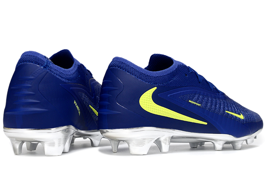 Phantom GX III Elite Low-Top with Double-Layer Waterproof Fish Silk Full Knit FG Soccer Shoes - Blue/Luminous Green/Metallic Silver