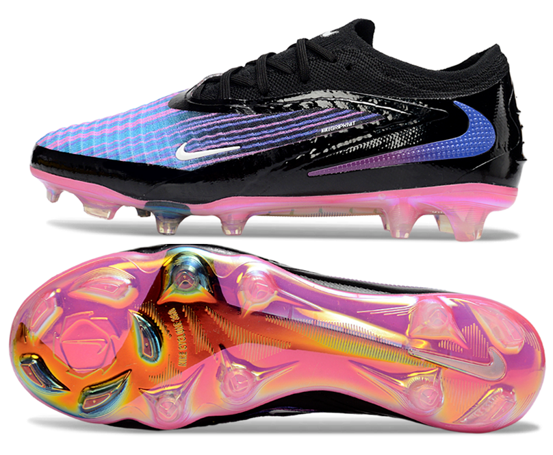 Phantom GX III Elite Low-Top with Double-Layer Waterproof Fish Silk Full Knit FG Soccer Shoes - Blue/Pink/Black