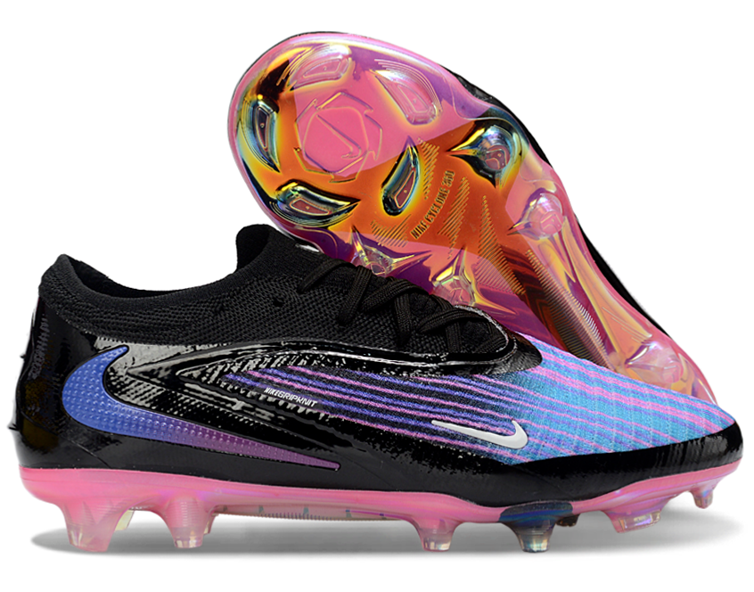 Phantom GX III Elite Low-Top with Double-Layer Waterproof Fish Silk Full Knit FG Soccer Shoes - Blue/Pink/Black