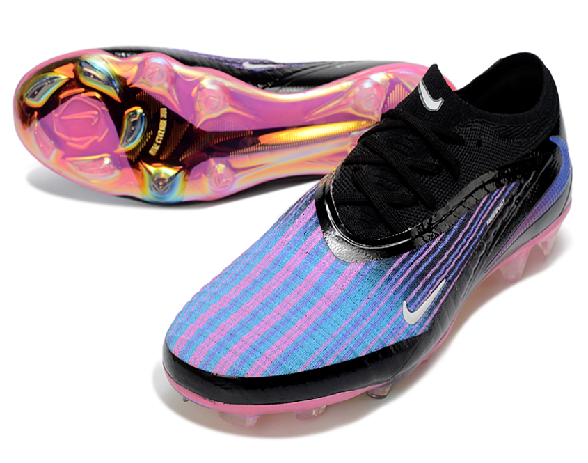 Phantom GX III Elite Low-Top with Double-Layer Waterproof Fish Silk Full Knit FG Soccer Shoes - Blue/Pink/Black