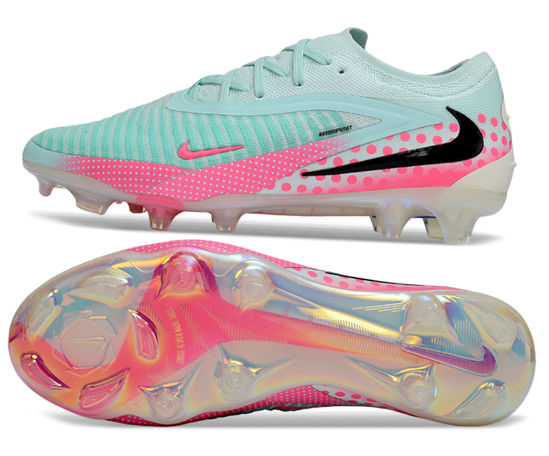 Phantom GX III Elite Low-Top with Double-Layer Waterproof Fish Silk Full Knit FG Soccer Shoes - Jade/Pink/Black
