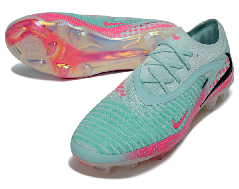 Phantom GX III Elite Low-Top with Double-Layer Waterproof Fish Silk Full Knit FG Soccer Shoes - Jade/Pink/Black