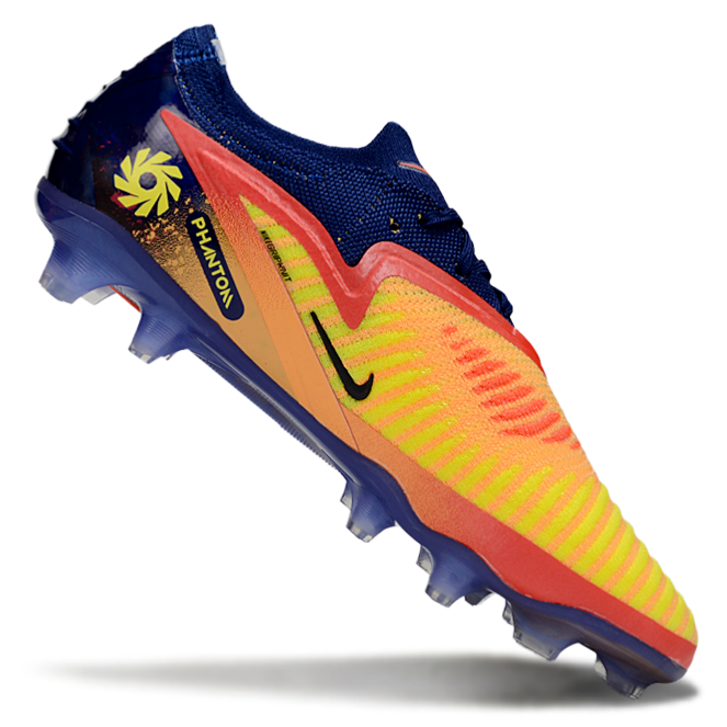 Phantom GX III Elite Low-Top with Double-Layer Waterproof Fish Silk Full Knit FG Soccer Shoes - Laser Orange/Blue Void/Red/Yellow