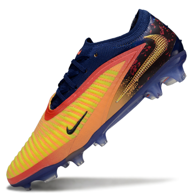 Phantom GX III Elite Low-Top with Double-Layer Waterproof Fish Silk Full Knit FG Soccer Shoes - Laser Orange/Blue Void/Red/Yellow