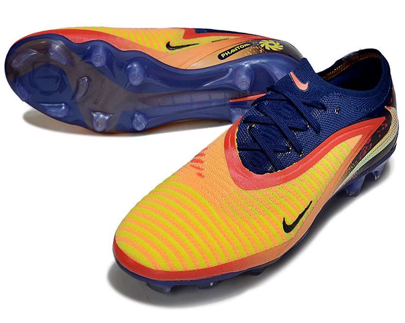 Phantom GX III Elite Low-Top with Double-Layer Waterproof Fish Silk Full Knit FG Soccer Shoes - Laser Orange/Blue Void/Red/Yellow