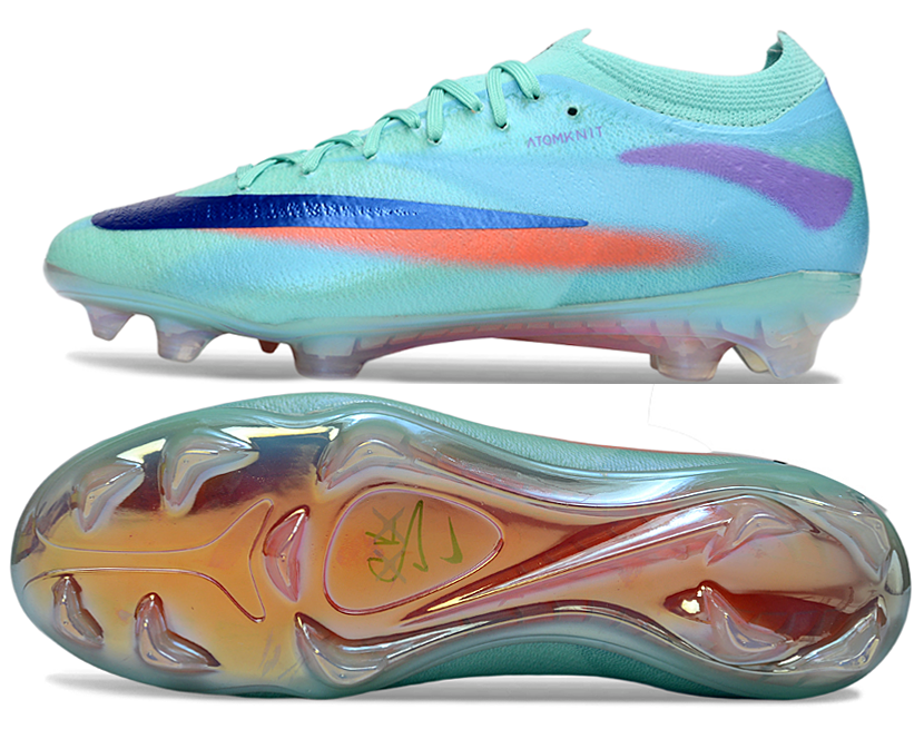 Phantom GX III Elite Low-Top with Double-Layer Waterproof Fish Silk Full Knit FG Soccer Shoes - Mint Green/Blue/Orange