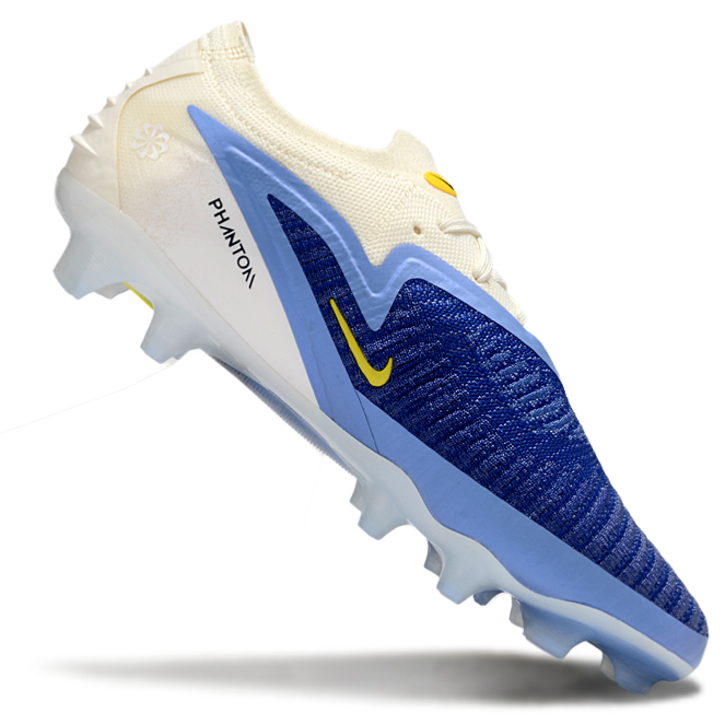 Phantom GX III Elite Low-Top with Double-Layer Waterproof Fish Silk Full Knit FG Soccer Shoes - Royal Blue/Light Blue/White/Black