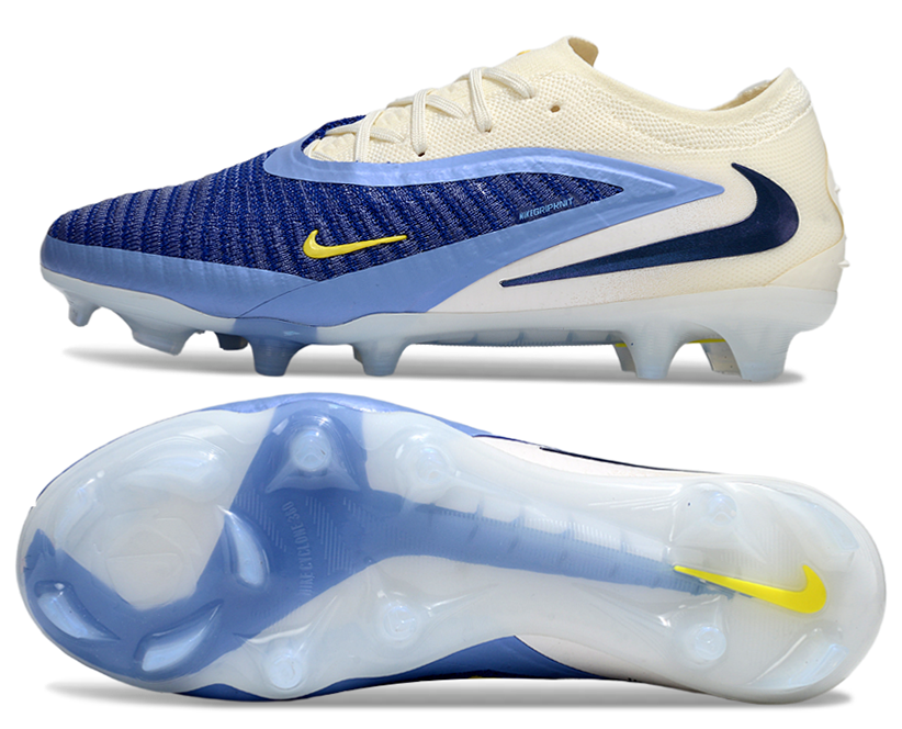 Phantom GX III Elite Low-Top with Double-Layer Waterproof Fish Silk Full Knit FG Soccer Shoes - Royal Blue/Light Blue/White/Black