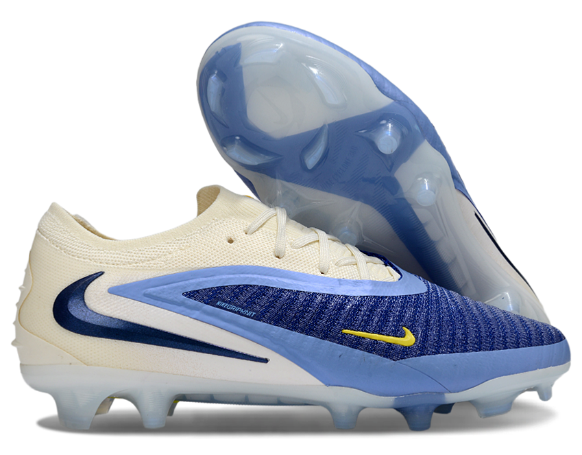 Phantom GX III Elite Low-Top with Double-Layer Waterproof Fish Silk Full Knit FG Soccer Shoes - Royal Blue/Light Blue/White/Black
