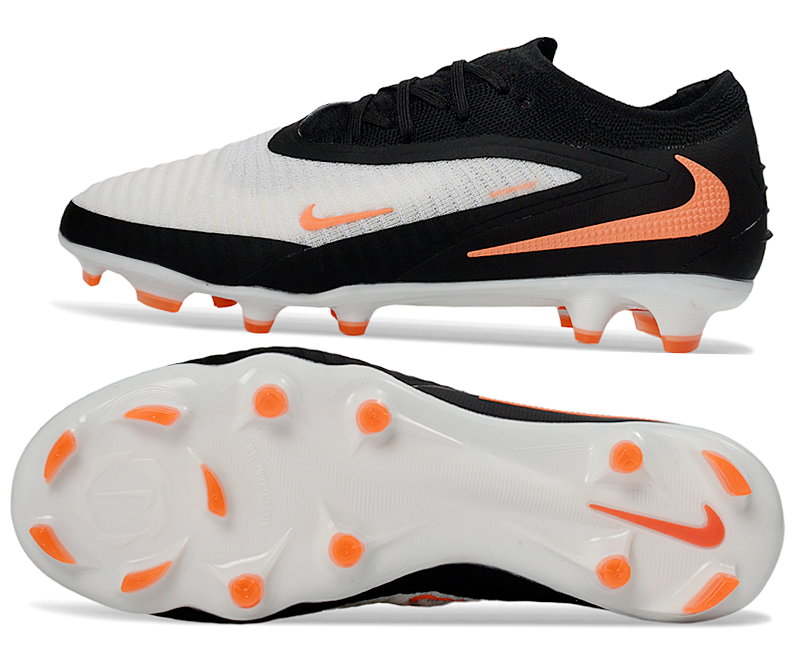 Phantom GX III Elite Low-Top with Double-Layer Waterproof Fish Silk Full Knit FG Soccer Shoes - White/Black/Orange