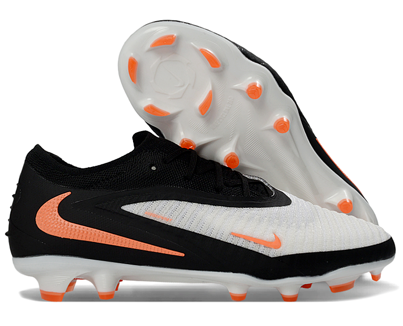 Phantom GX III Elite Low-Top with Double-Layer Waterproof Fish Silk Full Knit FG Soccer Shoes - White/Black/Orange