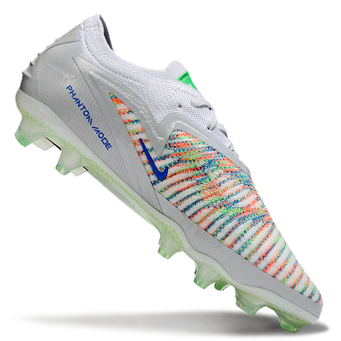 Phantom GX III Elite Low-Top with Double-Layer Waterproof Fish Silk Full Knit FG Soccer Shoes - White/Green/Multicolor
