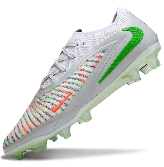 Phantom GX III Elite Low-Top with Double-Layer Waterproof Fish Silk Full Knit FG Soccer Shoes - White/Green/Multicolor