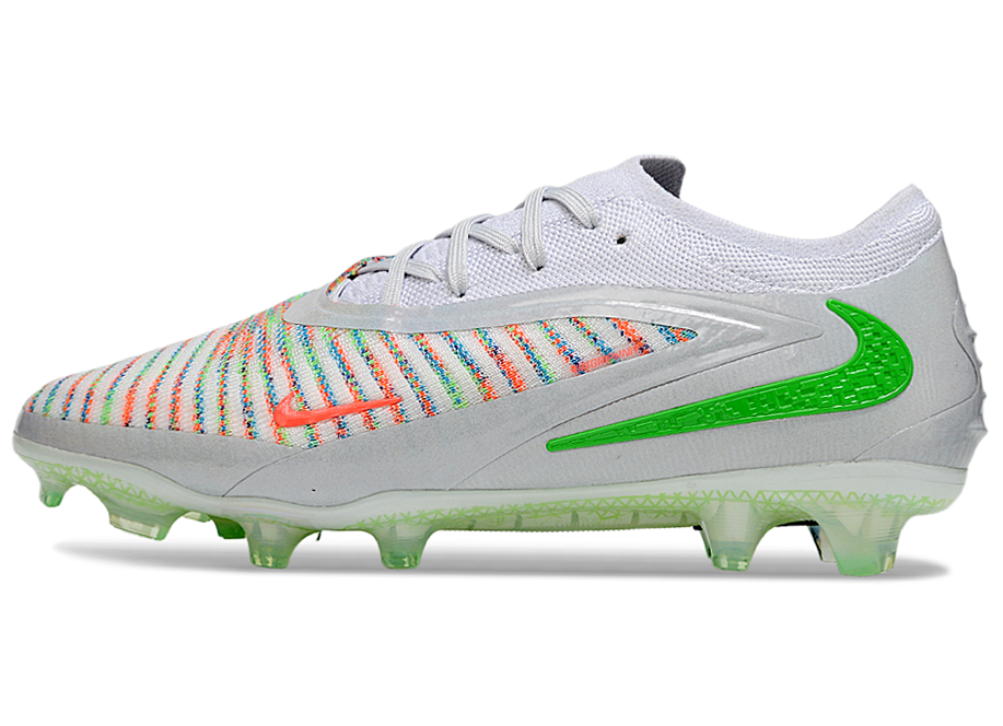 Phantom GX III Elite Low-Top with Double-Layer Waterproof Fish Silk Full Knit FG Soccer Shoes - White/Green/Multicolor