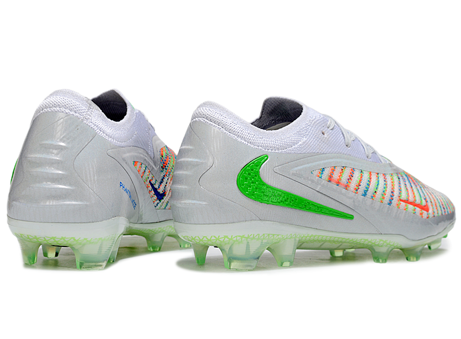 Phantom GX III Elite Low-Top with Double-Layer Waterproof Fish Silk Full Knit FG Soccer Shoes - White/Green/Multicolor