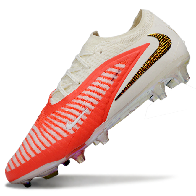 Phantom GX III Elite Low-Top with Double-Layer Waterproof Fish Silk Full Knit FG Soccer Shoes - White/Orange/Gold