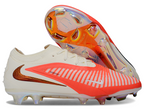Phantom GX III Elite Low-Top with Double-Layer Waterproof Fish Silk Full Knit FG Soccer Shoes - White/Orange/Gold