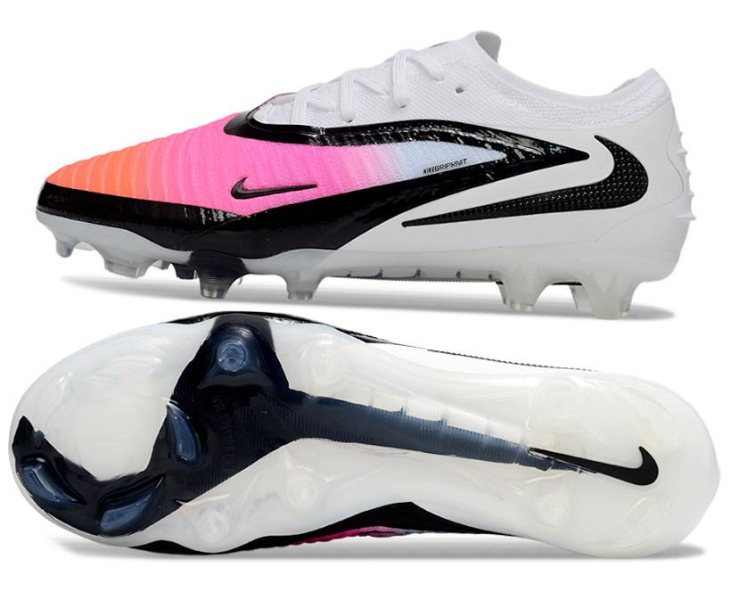 Phantom GX III Elite Low-Top with Double-Layer Waterproof Fish Silk Full Knit FG Soccer Shoes - White/Pink/Black