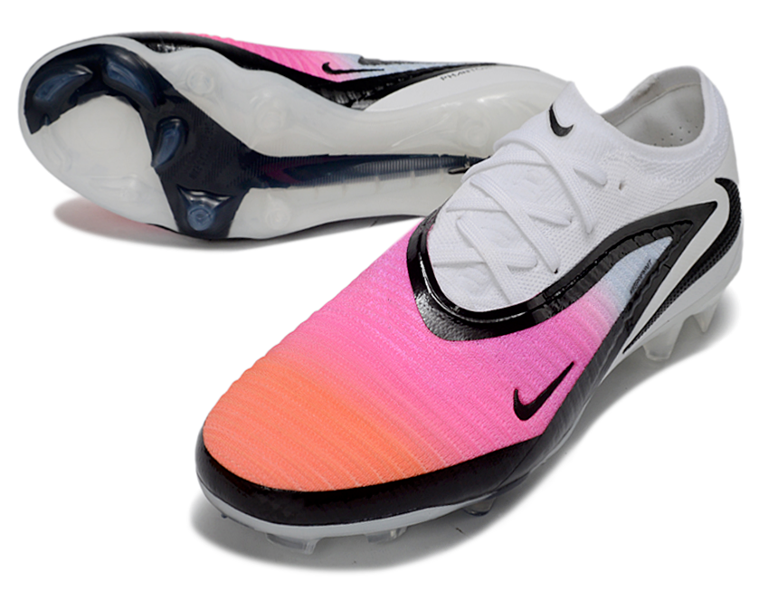 Phantom GX III Elite Low-Top with Double-Layer Waterproof Fish Silk Full Knit FG Soccer Shoes - White/Pink/Black