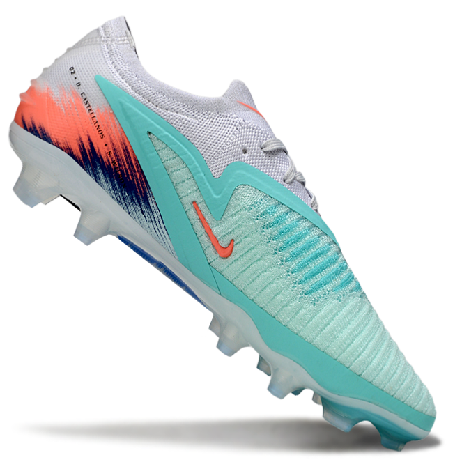 Phantom GX III Elite Low-Top with Double-Layer Waterproof Fish Silk Full Knit FG Soccer Shoes - White/Pistachio Frost/Hyper Orange