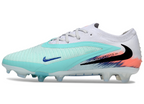 Phantom GX III Elite Low-Top with Double-Layer Waterproof Fish Silk Full Knit FG Soccer Shoes - White/Pistachio Frost/Hyper Orange