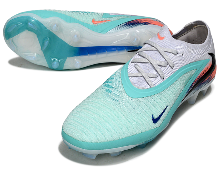 Phantom GX III Elite Low-Top with Double-Layer Waterproof Fish Silk Full Knit FG Soccer Shoes - White/Pistachio Frost/Hyper Orange