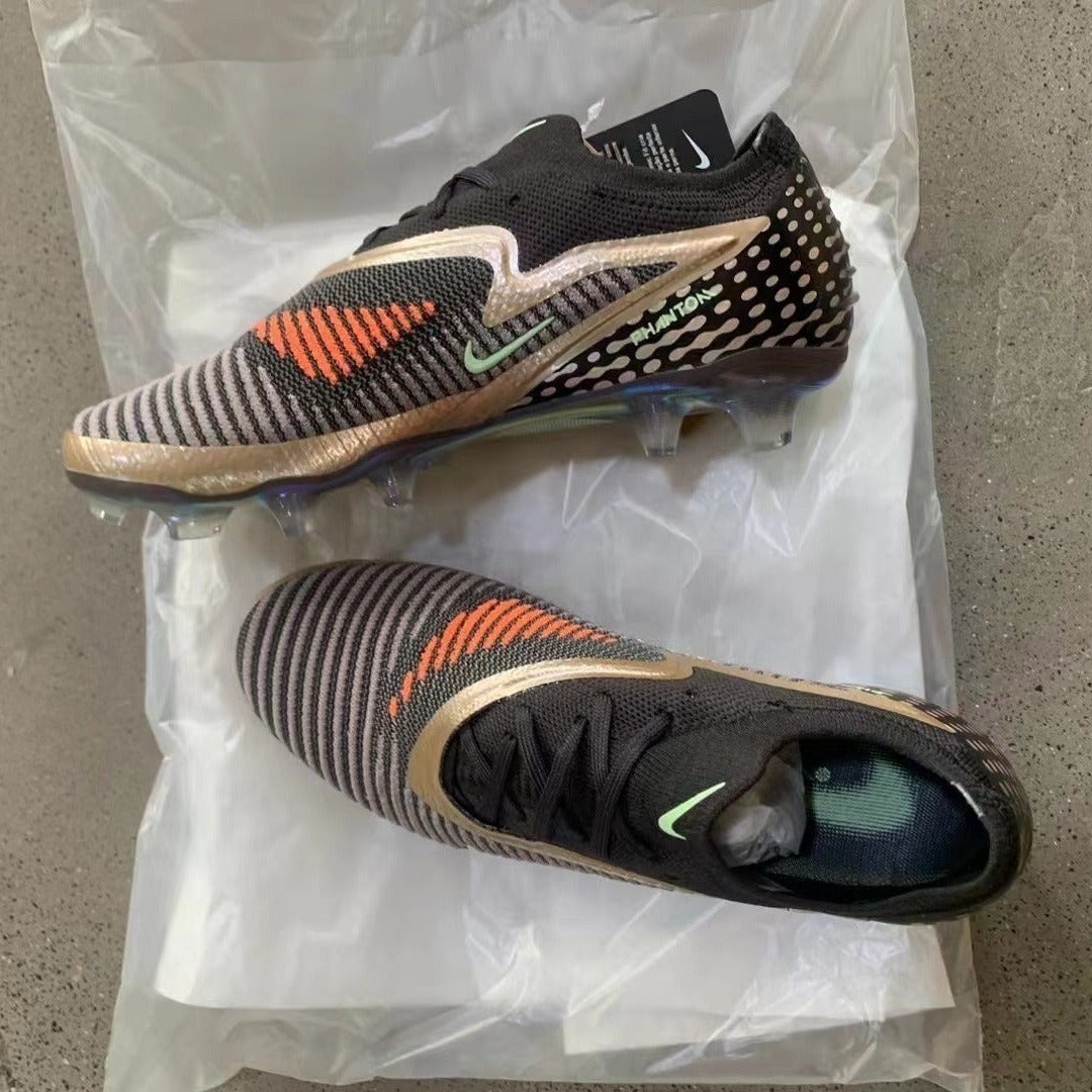 Phantom GX III Elite Low-Top with Double-Layer Waterproof Fishnet All-Knit TF Soccer Shoes - Black/Bronze