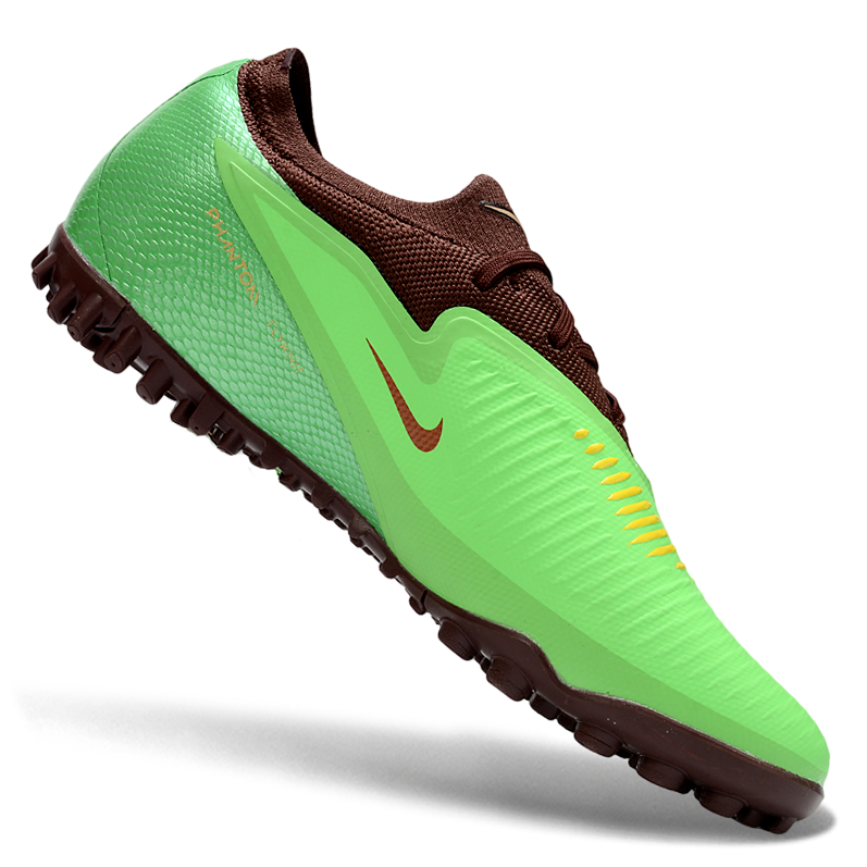 Phantom GX III Elite Low-Top with Double-Layer Waterproof Fishnet All-Knit TF Soccer Shoes - Lime Green/Hyper Crimson