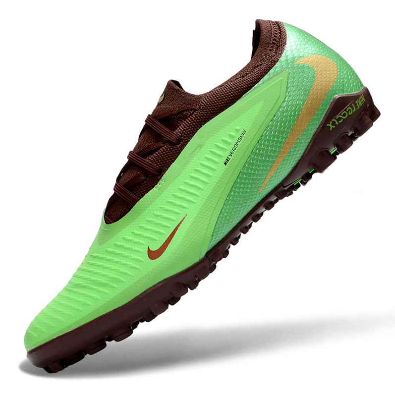 Phantom GX III Elite Low-Top with Double-Layer Waterproof Fishnet All-Knit TF Soccer Shoes - Lime Green/Hyper Crimson