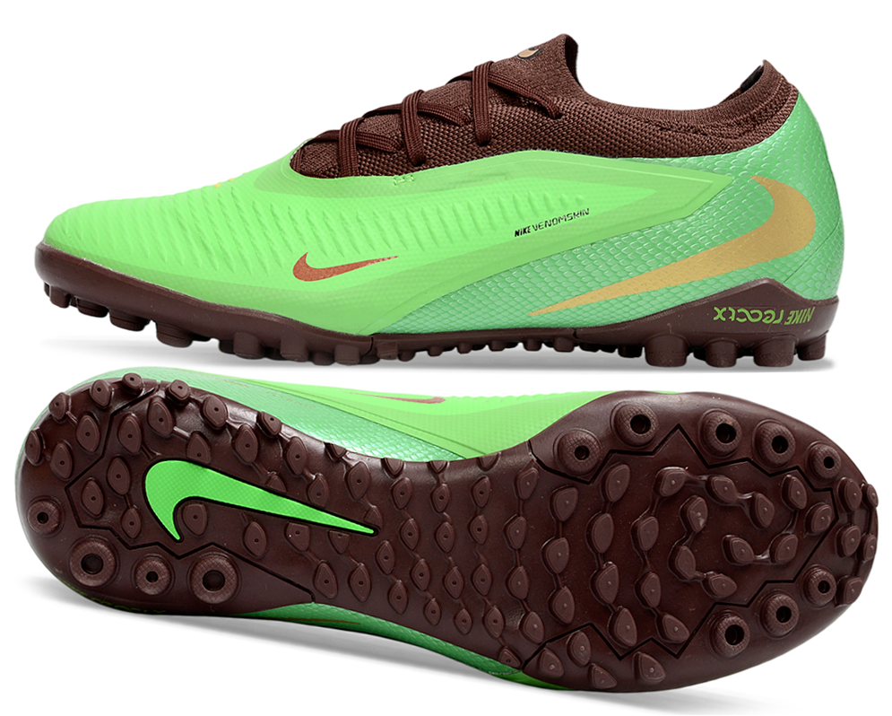 Phantom GX III Elite Low-Top with Double-Layer Waterproof Fishnet All-Knit TF Soccer Shoes - Lime Green/Hyper Crimson